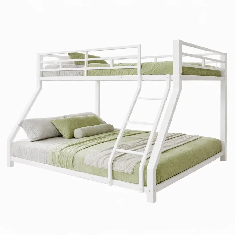 Letto a castello in metallo bianco senza materasso