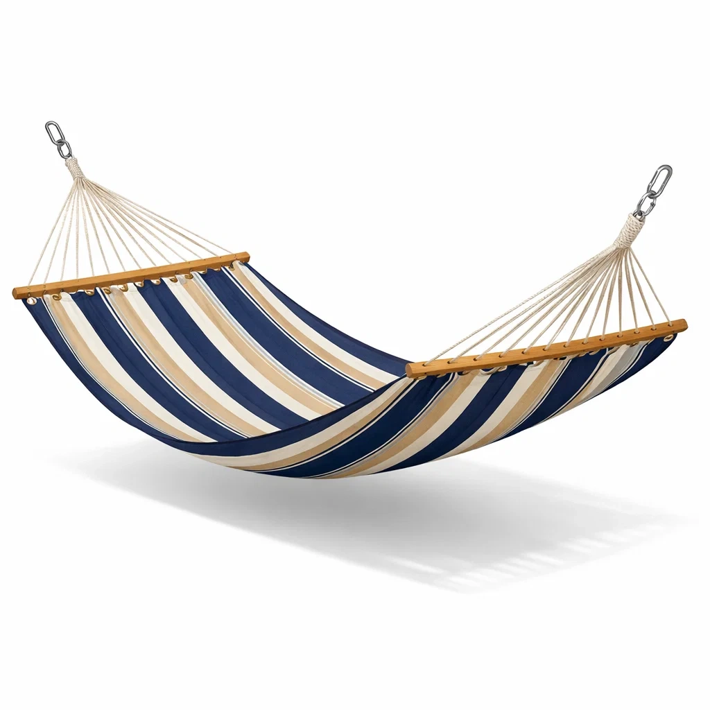 Hängematte baumwolle gestreift blau/beige 200x150 cm-nestgalleryco