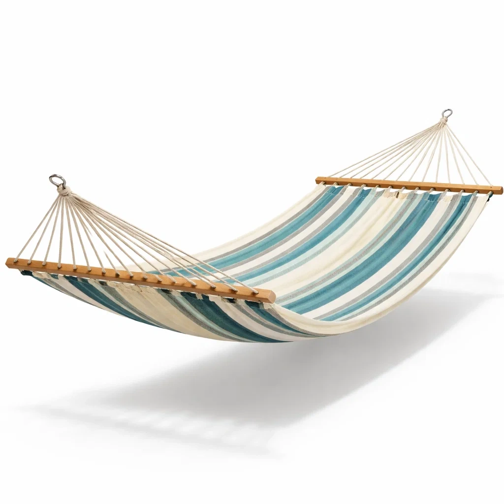 Hängematte baumwolle gestreift blau/weiß 200x150 cm-nestgalleryco