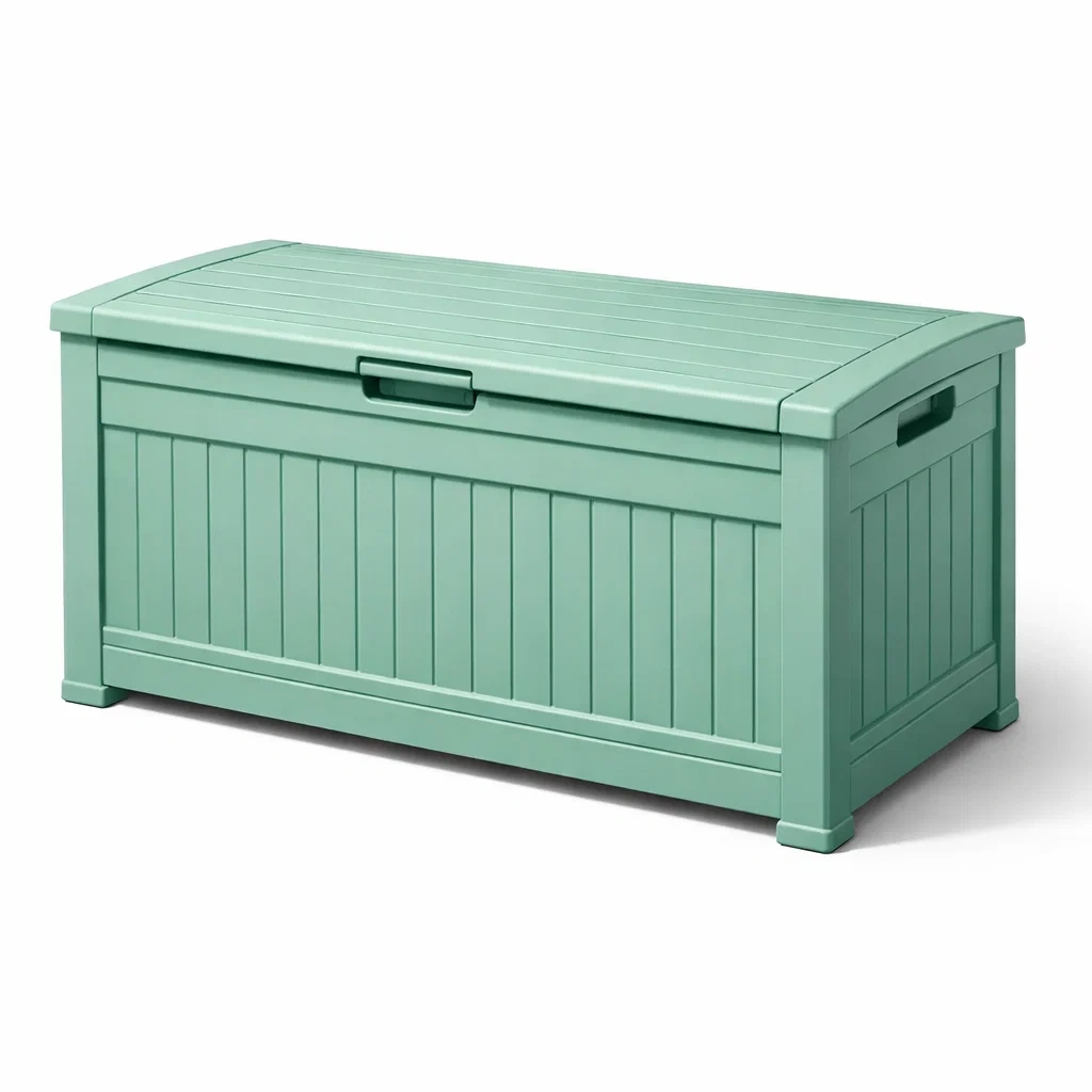 Gartenaufbewahrungsbox aus kunststoff grün 120x45x55 cm-nestgalleryco