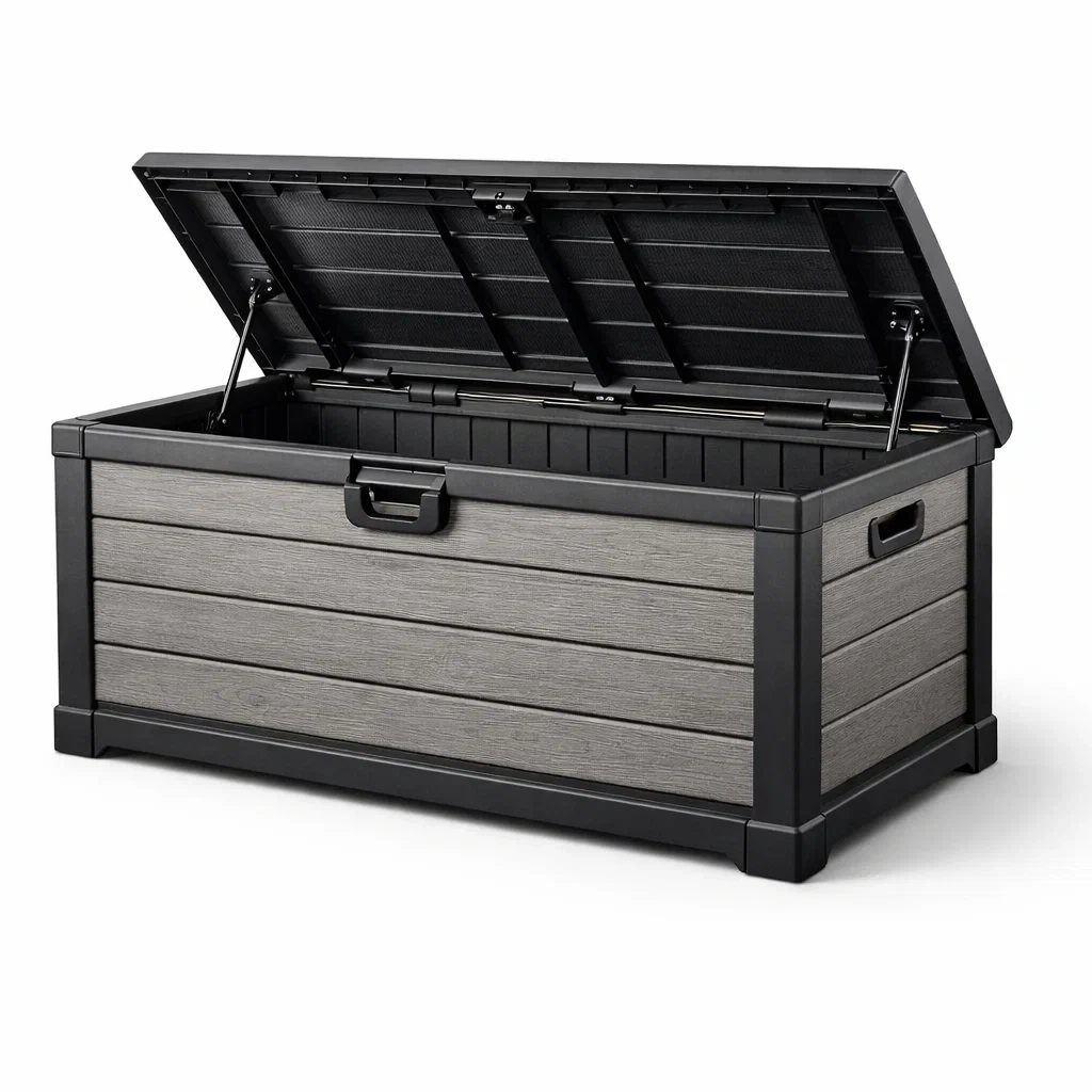 Gartenaufbewahrungsbox aus kunststoff anthrazit grau-nestgalleryco