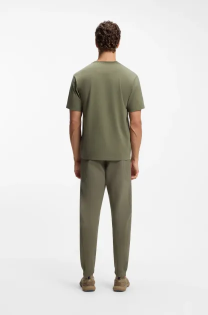 Tonal-logo T-shirt in stretch cotton