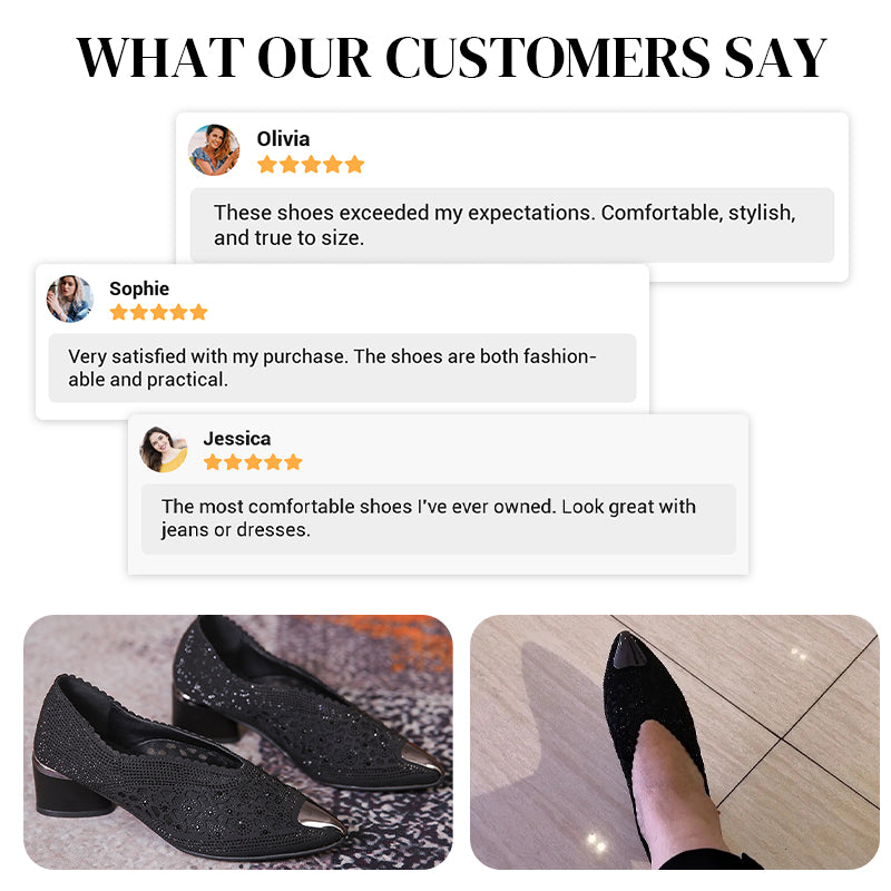 💥HOT SALE 50% OFF✨Hollow mesh sandals with rhinestone and chunky heel