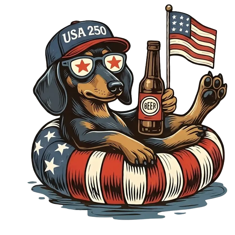 Comfort Colors® Funny 4th of July Dachshund Shirt – Patriotic 250th Anniversary Dog Lover Tee