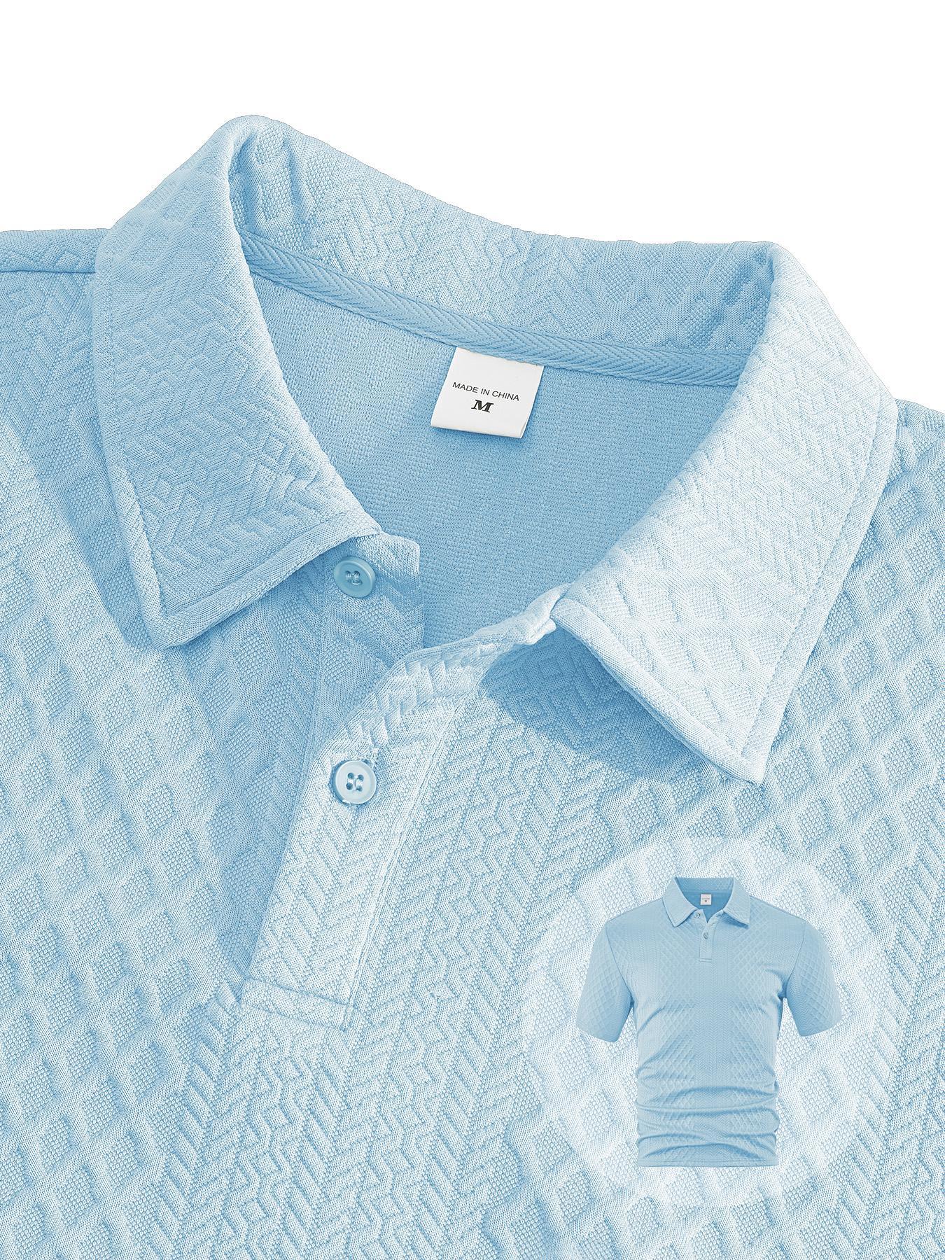 Men's Solid Polo Shirt & Drawstring Waist Shorts Set, Cozy Breathable Two-piece Outfits for Daily Outdoor Wear, Men Clothes for Summer.It is recommended to buy one size larger.