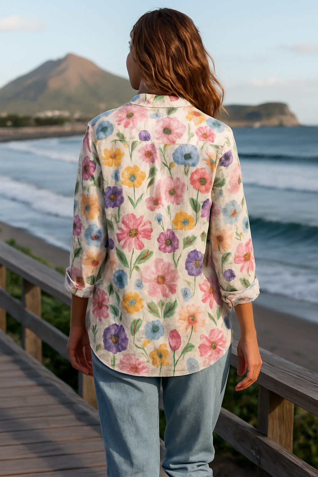 Elowen | Floral Cotton-Linen Shirt