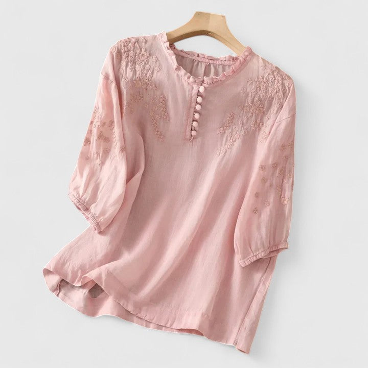 Mireille | Embroidered Comfort Blouse