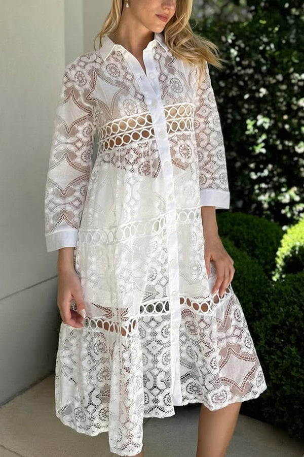 Lyra | Lace Button Shirt