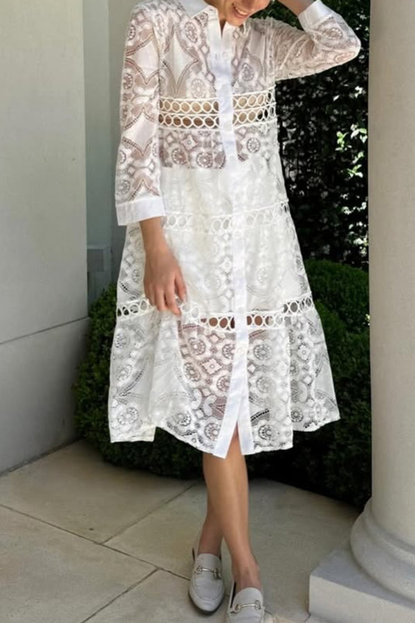 Lyra | Lace Button Shirt