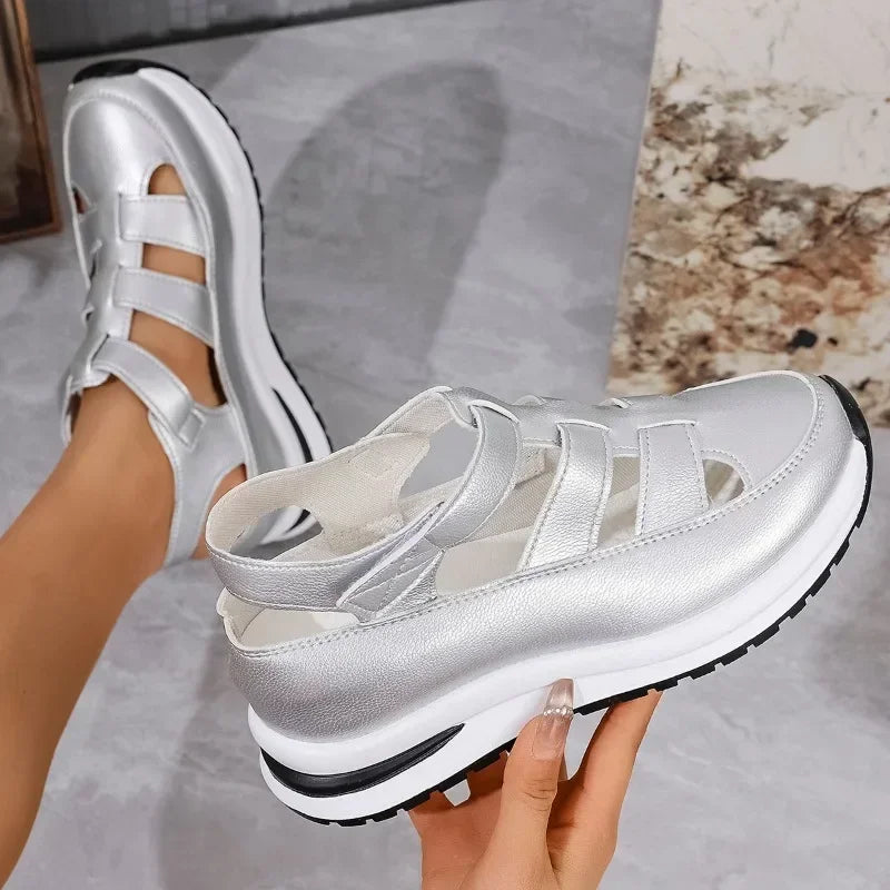 Women’s Soft Adjustable Sandals – Hook & Loop, Comfort Fit for Wide & Narrow Feet