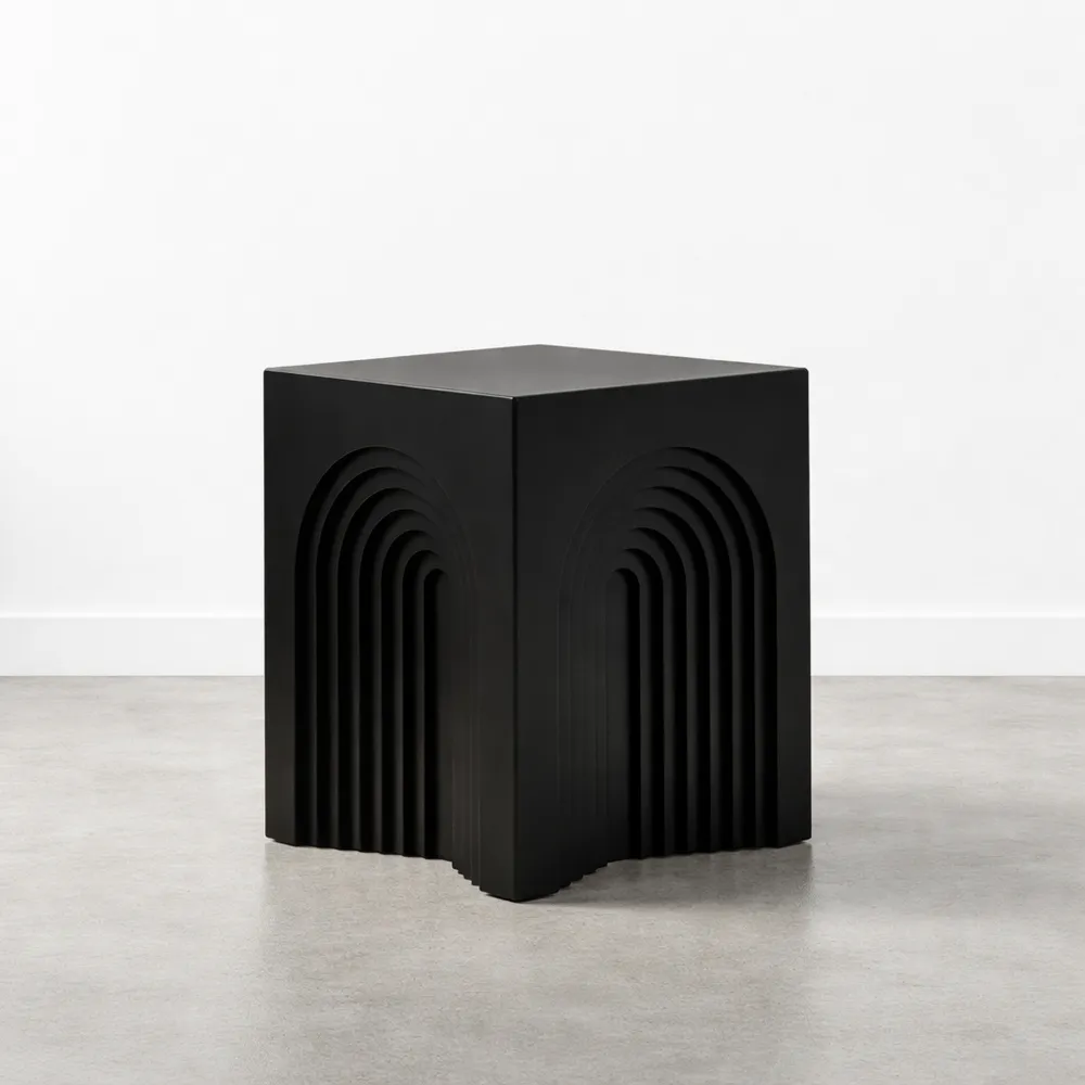 Table d'appoint en bois noir pour salon moderne