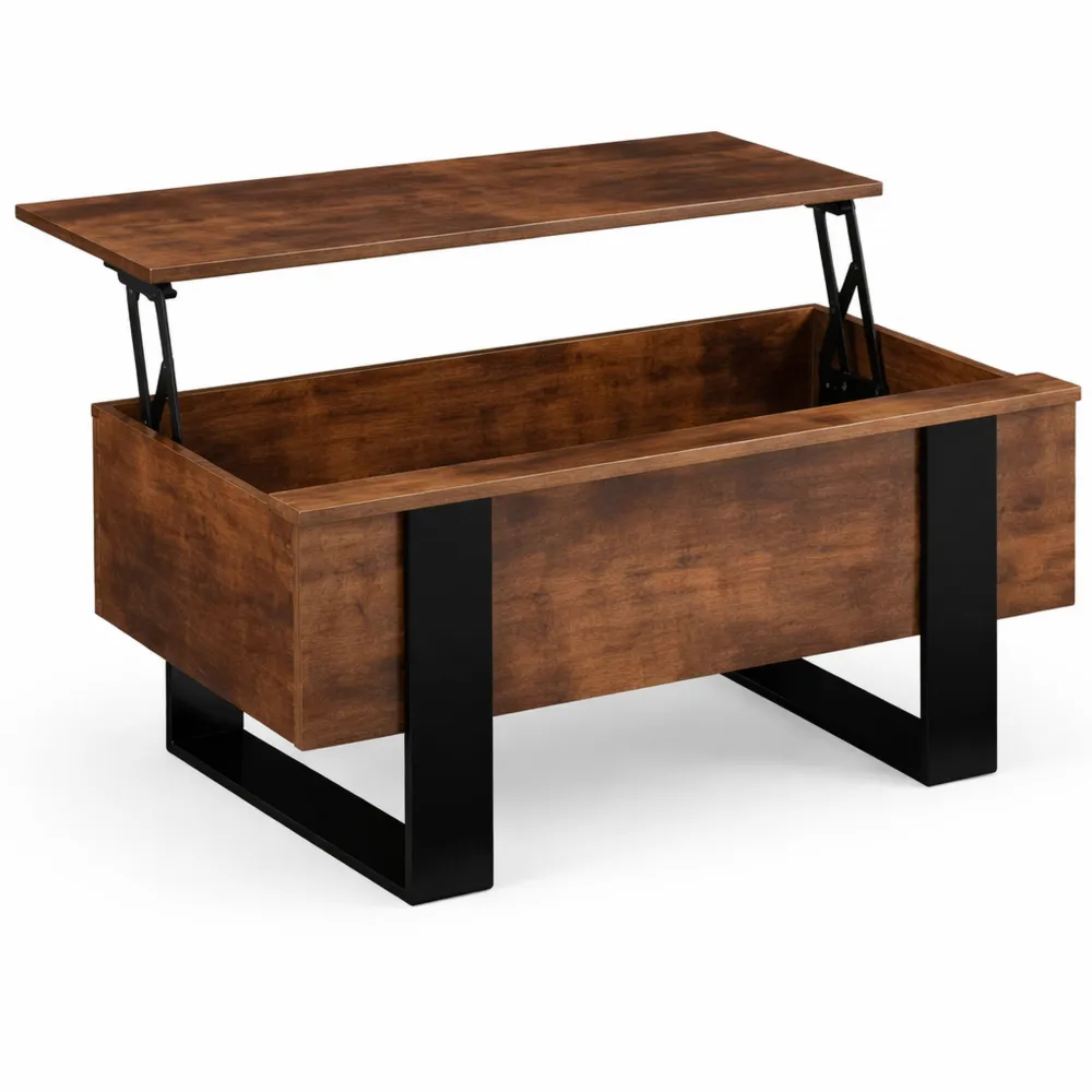 Table Basse Rectangulaire Relevable Effet Bois Vieilli-Cedarrik