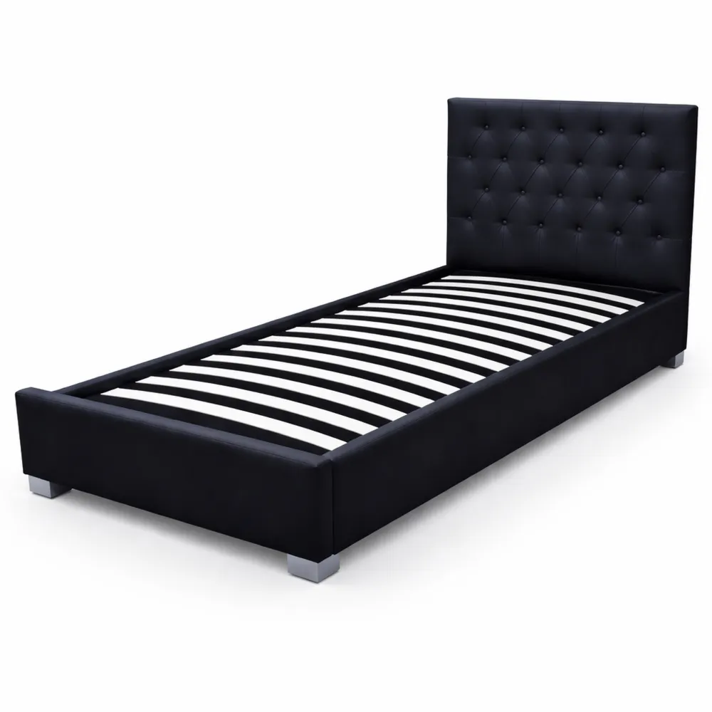 Lit Simple avec Coffre et Sommier à Lattes 90x190 cm-Cedarrik