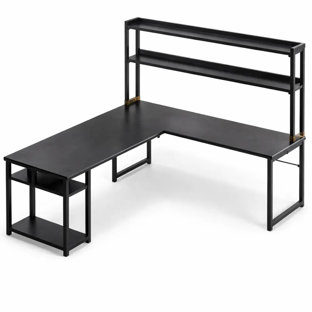 Bureau en L avec Éclairage LED et Rangement