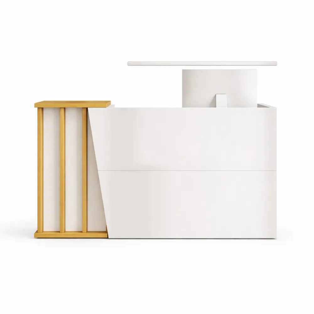 Comptoir d'Accueil Moderne avec Tiroirs, Bureau de Réception Polyvalent