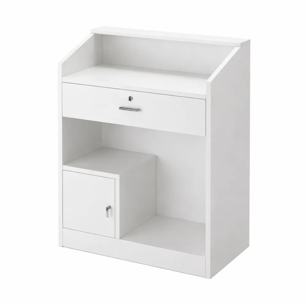 Comptoir d'accueil avec tiroir et armoire pour hall et réception