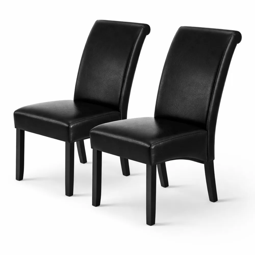 Ensemble de 2 chaises modernes ergonomiques en simili cuir