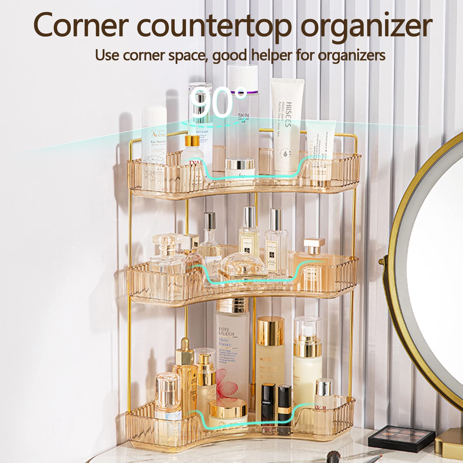 Multi-Tier Corner Countertop Organizer Rack