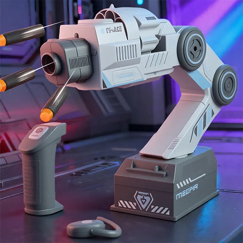 Smart Tracking Mechanical Arm Foam Blaster, Wearable Shoulder Mount, Dual Control