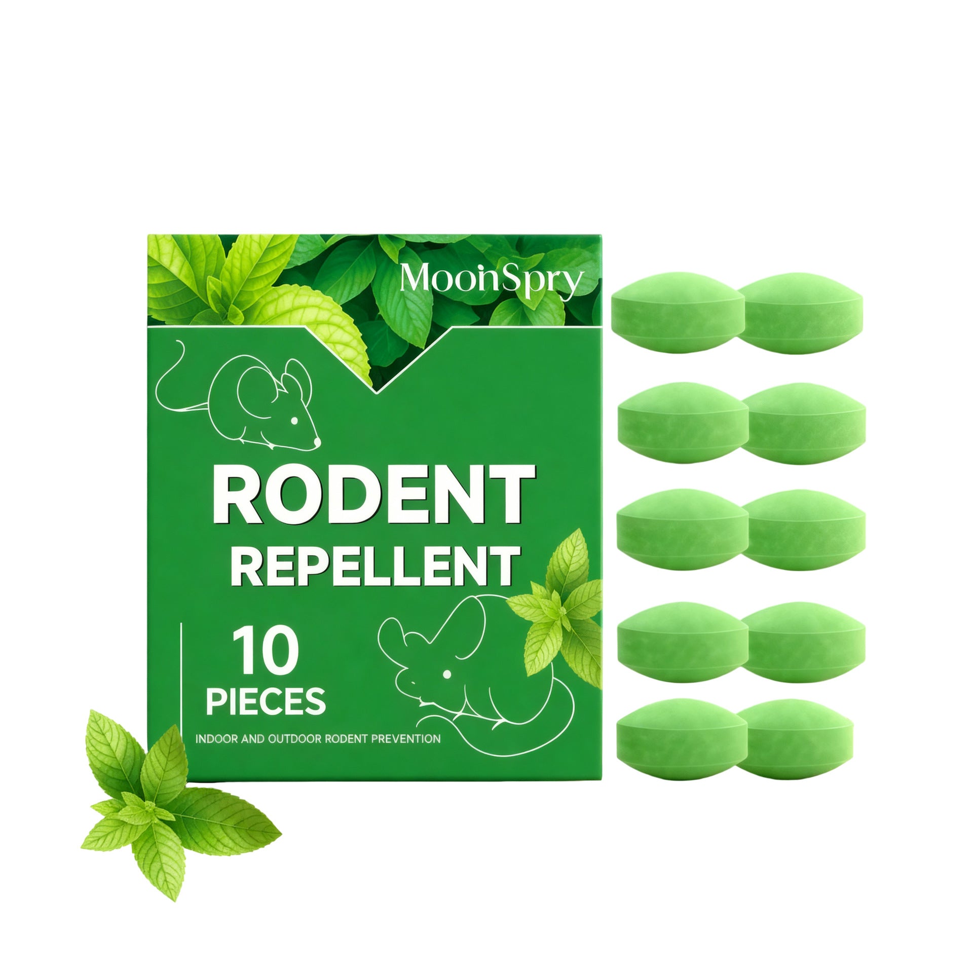 10-Pack Natural Peppermint Oil Rodent Repellent: Pet-Safe Pouches for Indoors & Outdoors