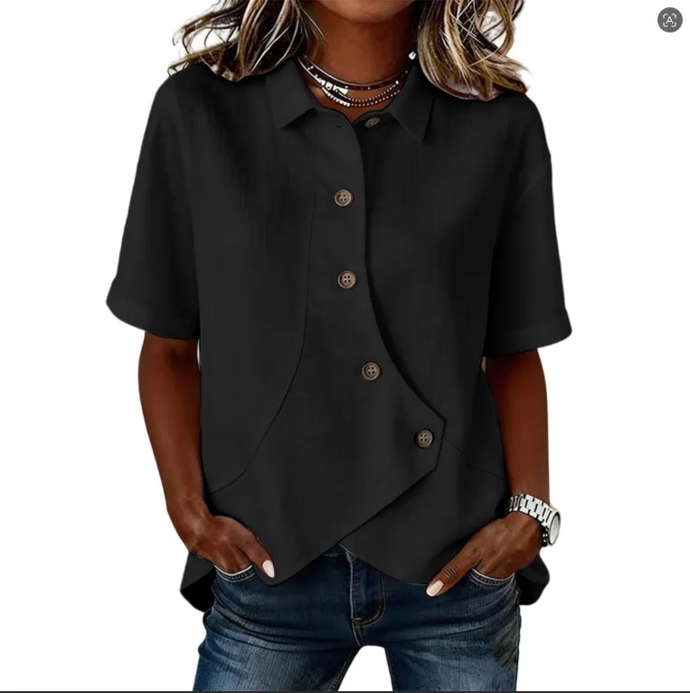 Women'S Casual Solid Color Irregular Shirt