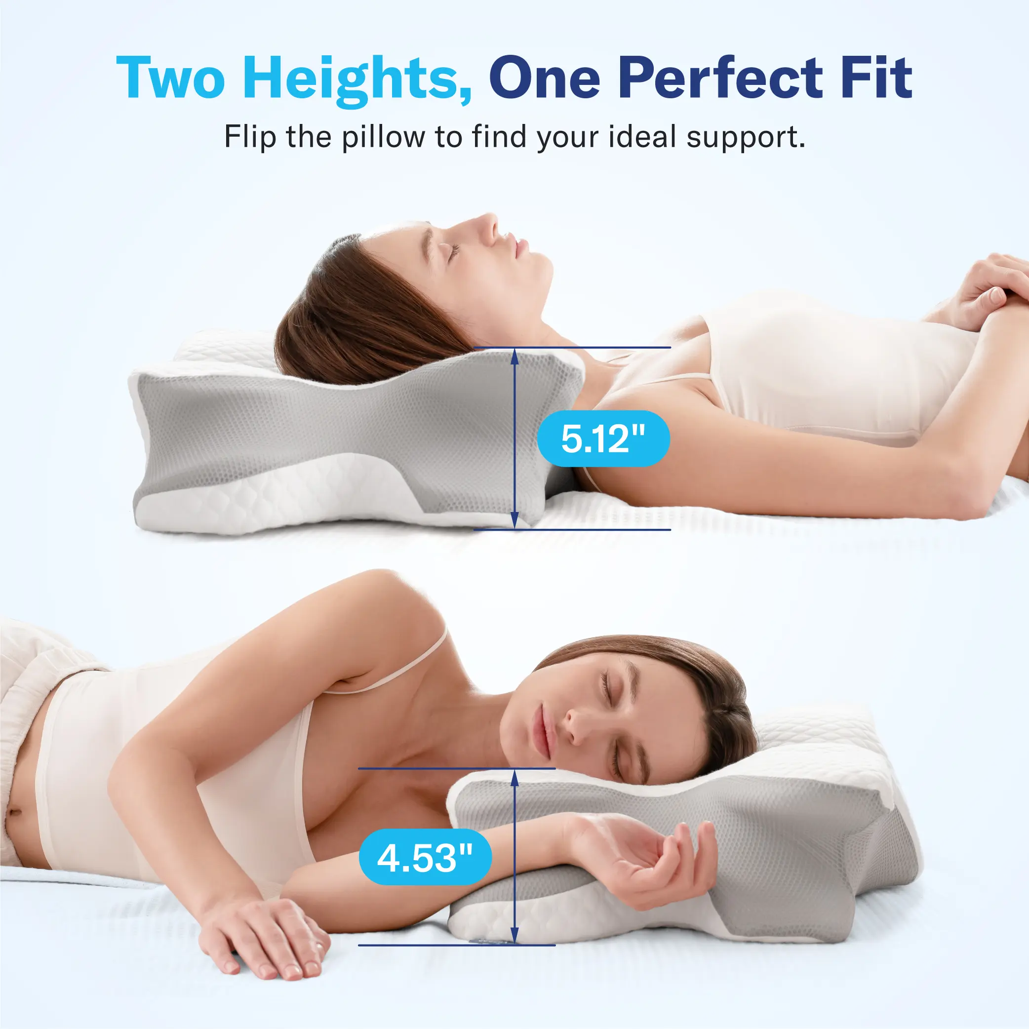 Alcedo Cervical Pillow for Cozy Sleep, Odorless Ergonomic Contour Memory Foam, Orthopedic Bed Pillow for Side, Back, and Stomach Sleepers