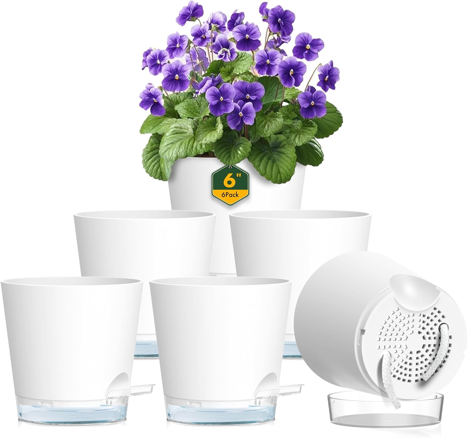 6 inch Self Watering Pots for Indoor Outdoor Plants