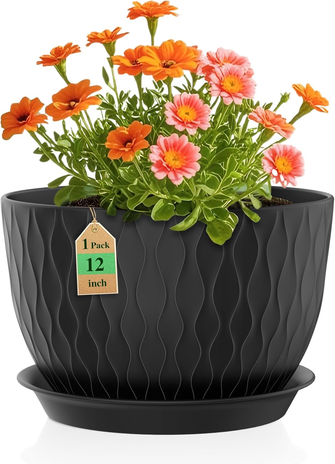 12 Inch Large Plant Pots for Indoor or Outdoor Plants