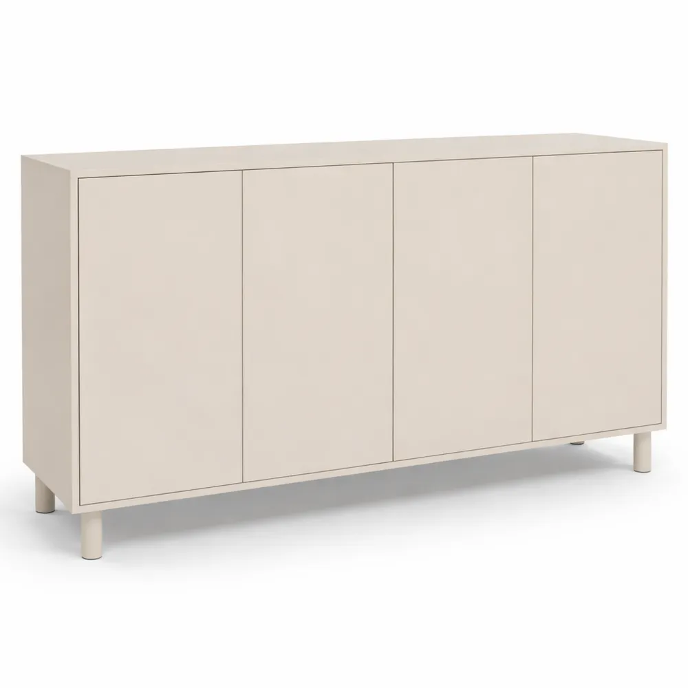 Buffet en Bois Beige 160 cm avec 4 Portes