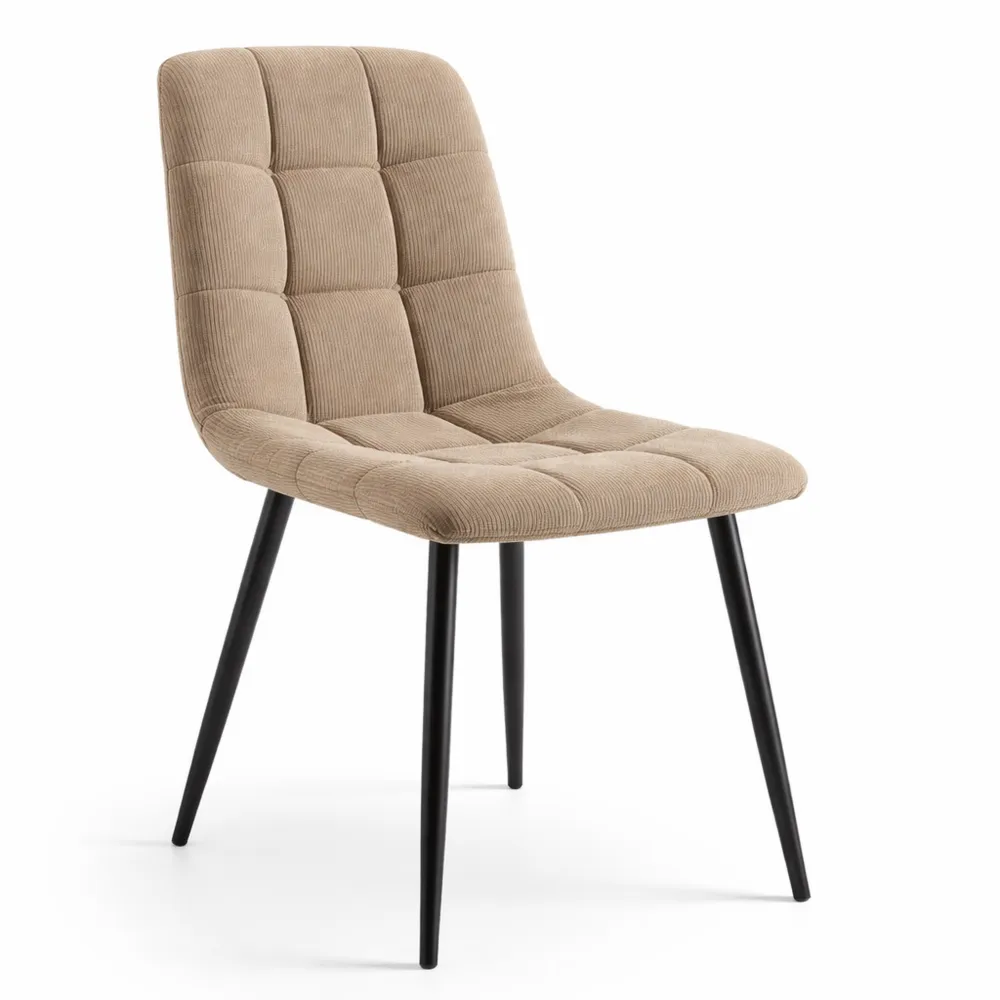 Chaise en Velours de Salle à Manger, Taupe, Supporte 150 kg