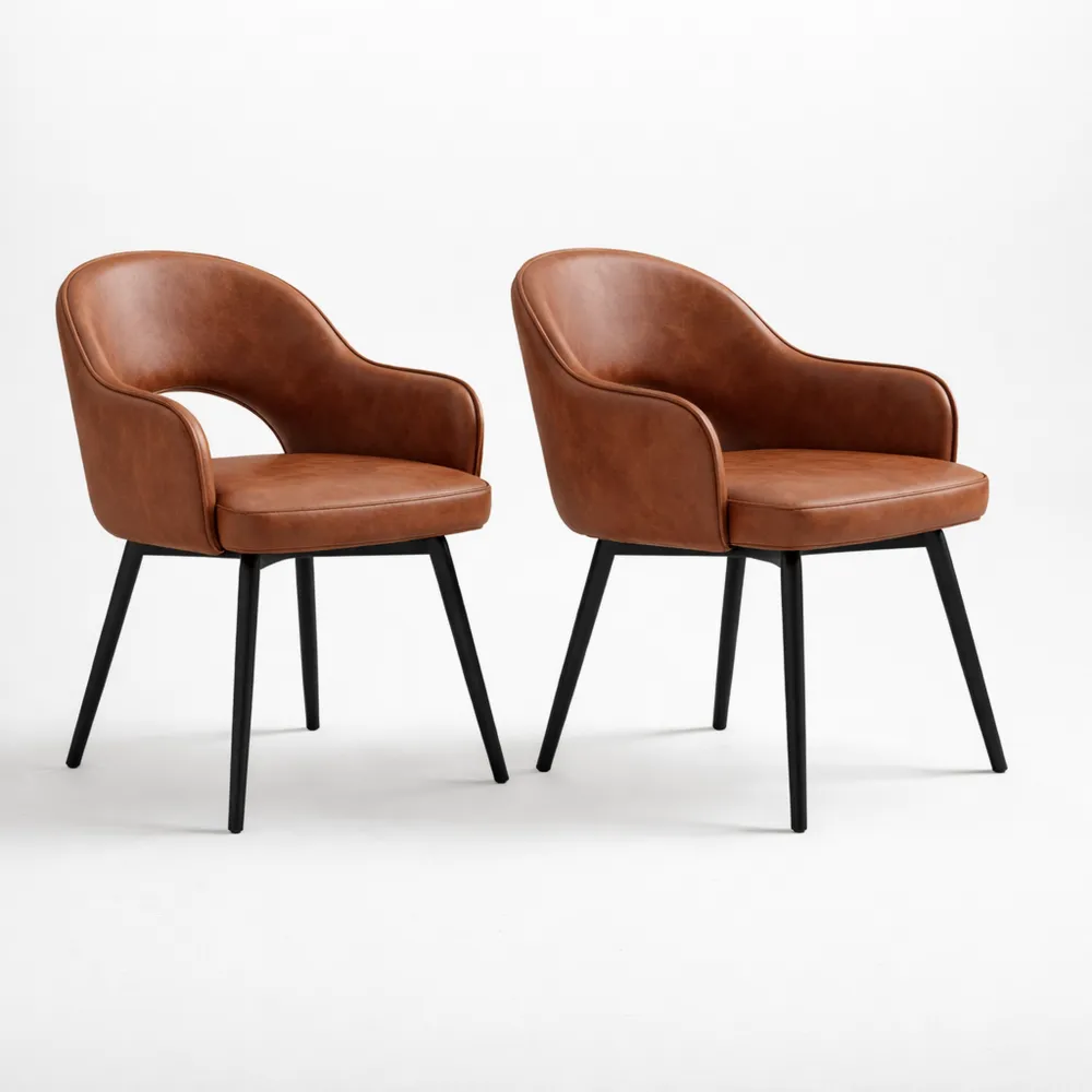 Chaises de Salle à Manger Pivotantes 360° en Cuir PU