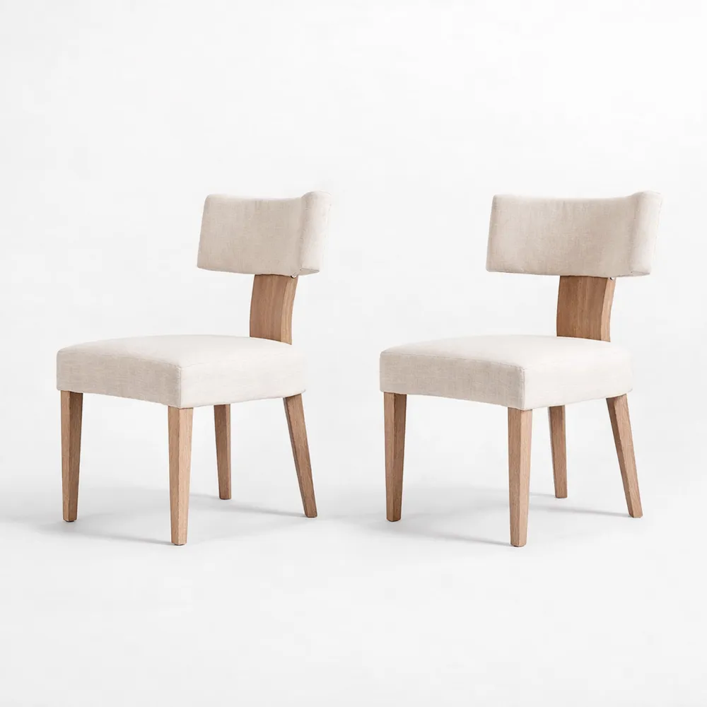 Chaises Rembourrées en Lin pour Salle à Manger sans Accoudoirs