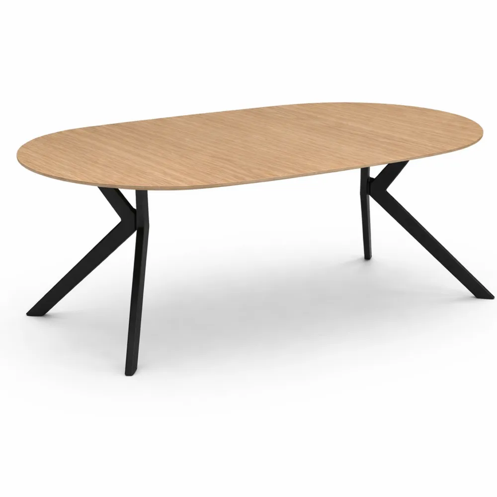 Table à Manger Extensible Ronde 4-10 Personnes en Bois et Métal Noir 110-200 cm
