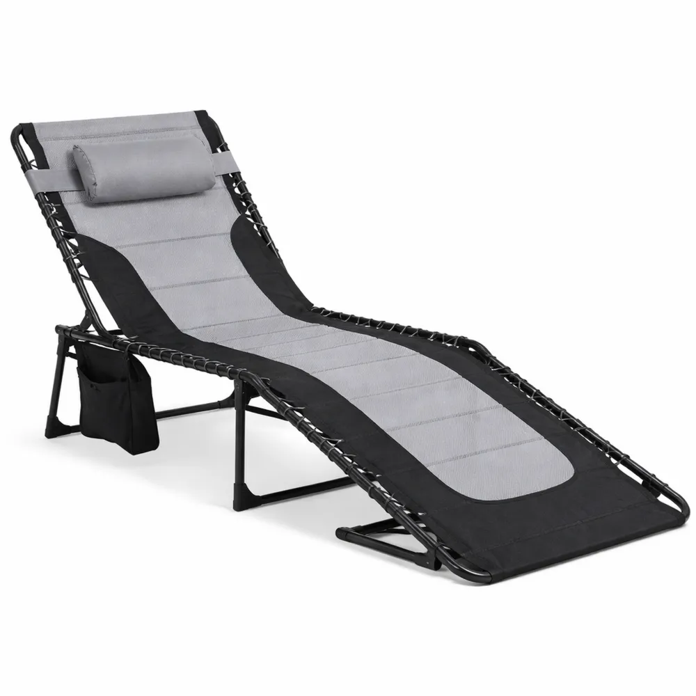 Chaise Longue Pliable d'Extérieur Réglable 5 Positions