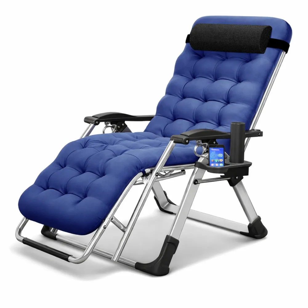 Chaise Longue de Jardin Pliable avec Support 200 kg pour Terrasse