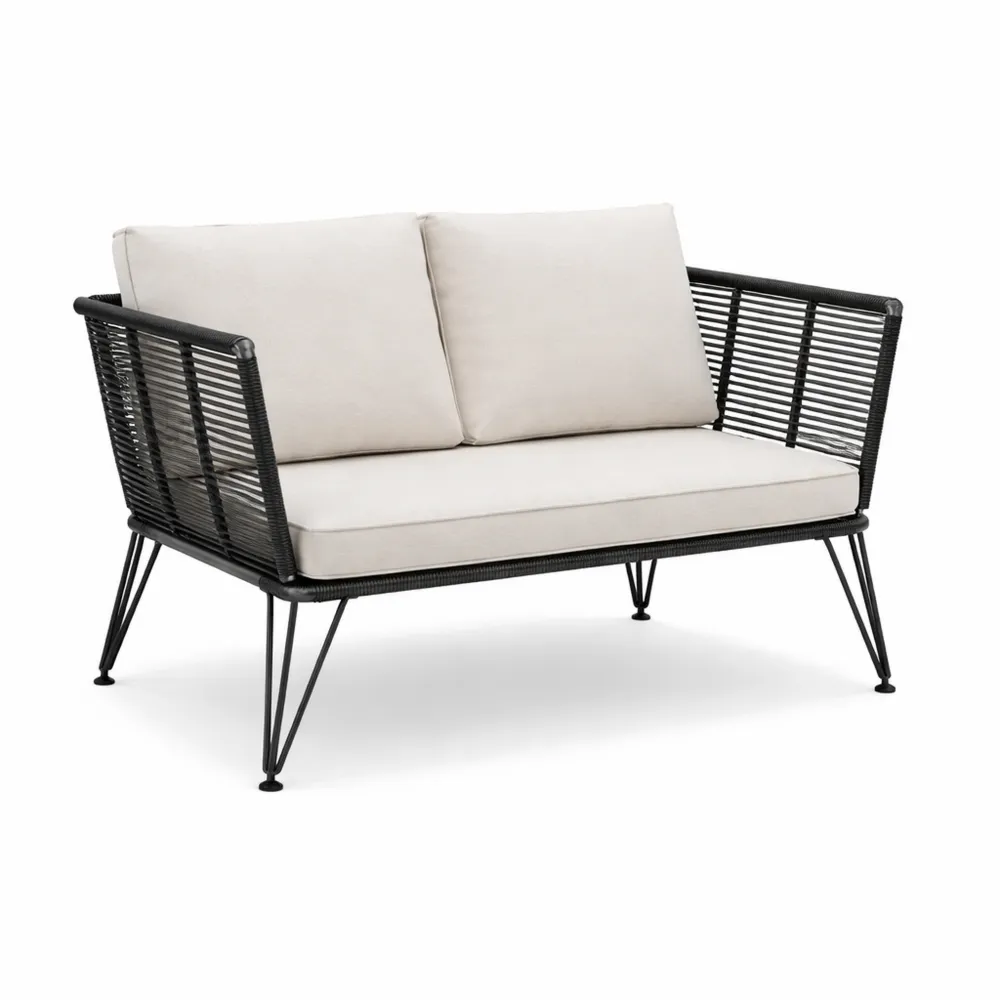 Canapé d'Extérieur en Résine avec Coussins pour Jardin et Terrasse