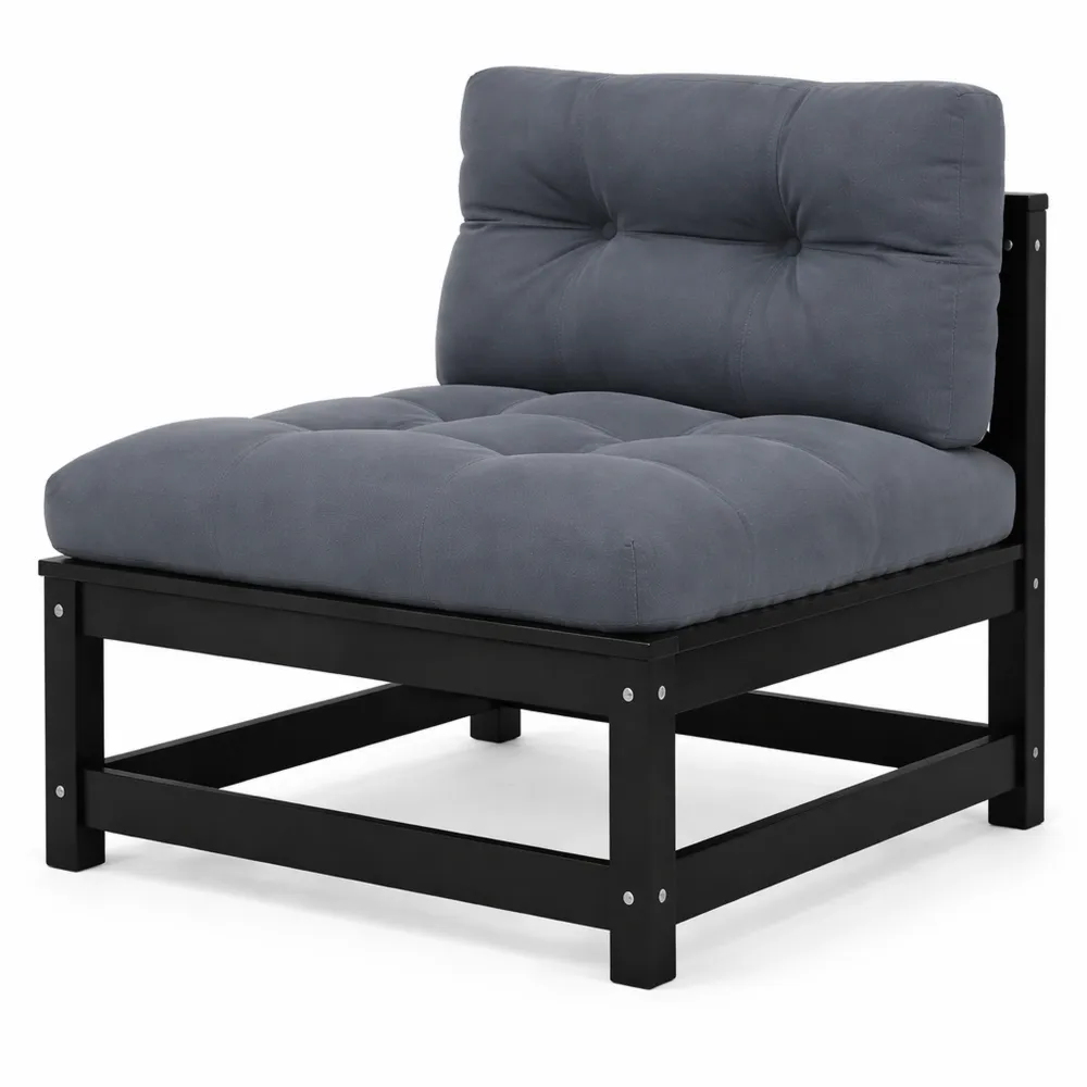 Canapé de Jardin Extérieur avec Coussins en Bois de Pin Anthracite