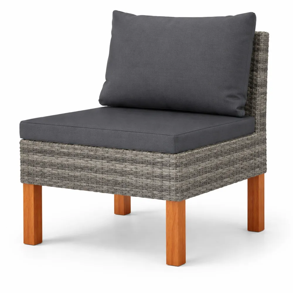 Canapé de Jardin en Résine Tressée et Bois d'Eucalyptus