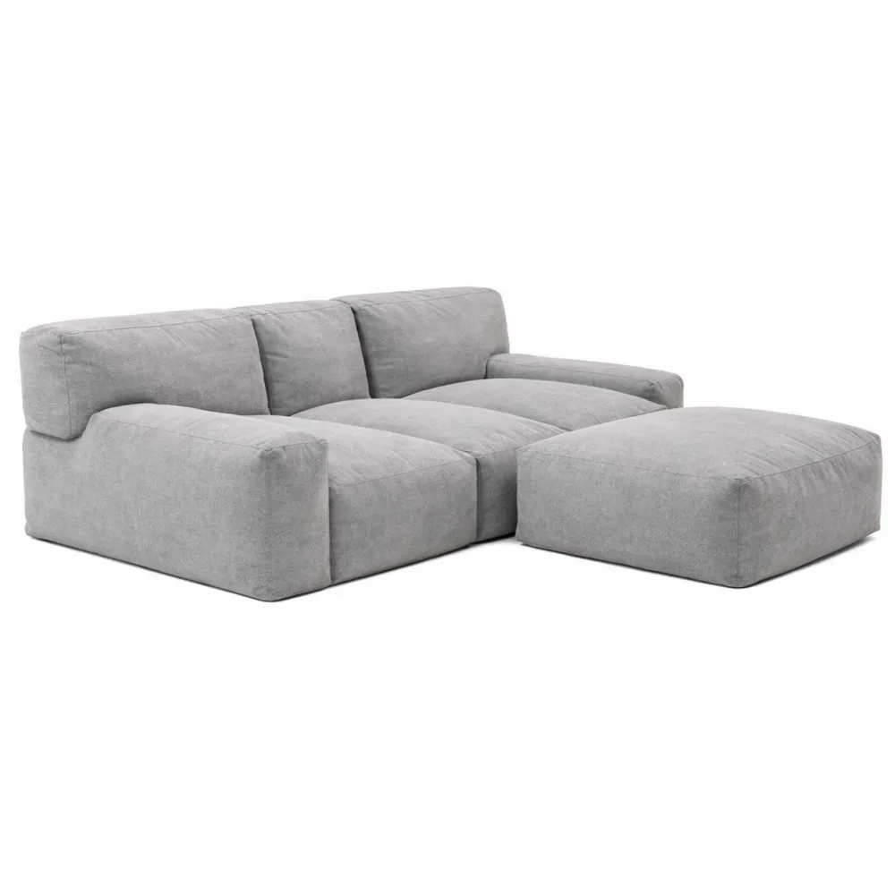 Canapé d'angle modulable 4 places gris