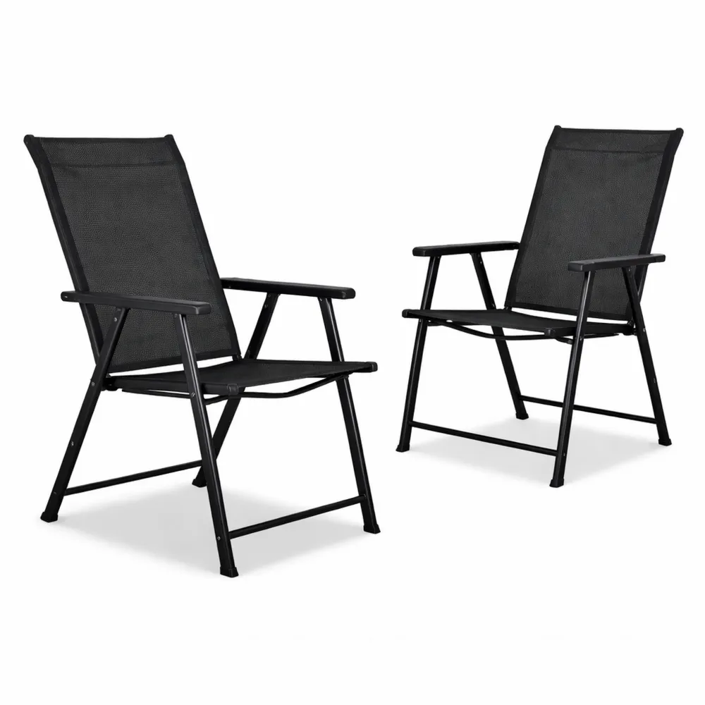 Fauteuils de Jardin Pliables en Métal et Rotin pour Terrasse