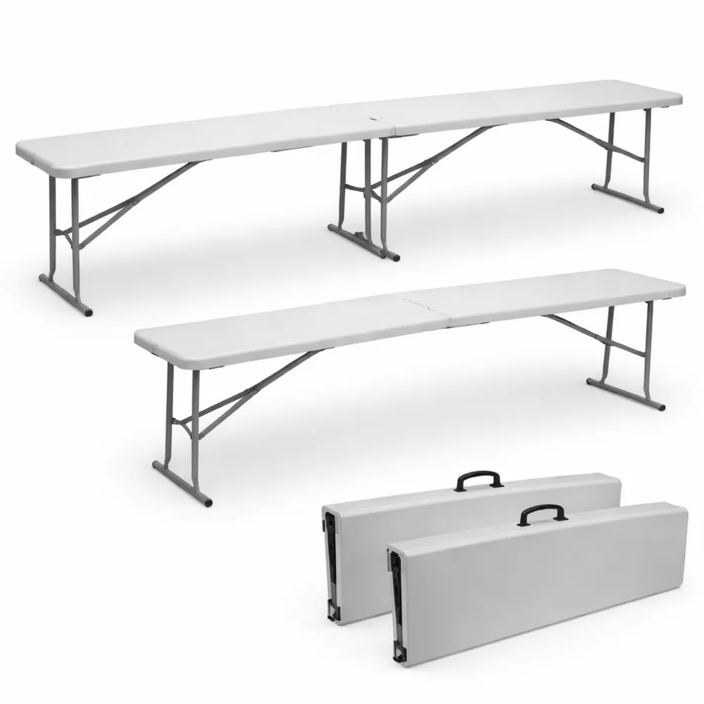 Bancs pliants blancs pour jardin et camping, transport facile