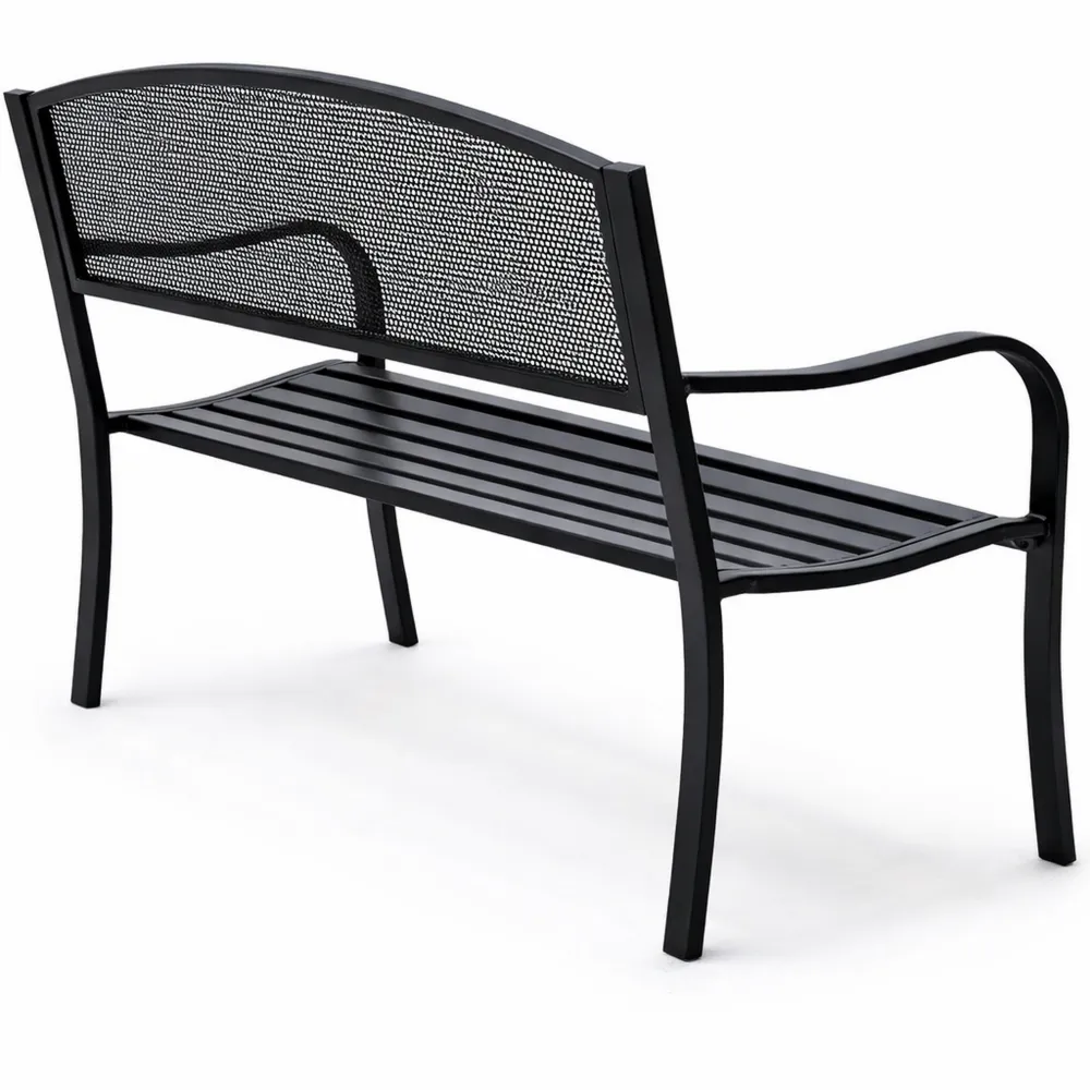 Banc d'Extérieur Contemporain 3 Places en Métal Anticorrosion