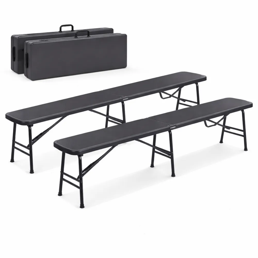 Banc Pliant de Jardin Multifonction 183 cm en Anthracite