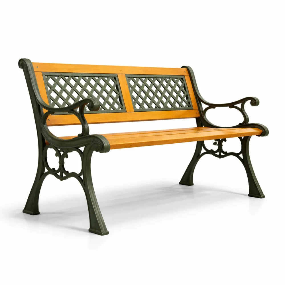 Banc de Jardin en Bois pour Extérieur avec Dossier et Accoudoirs