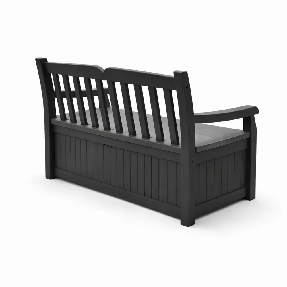 Banc de jardin avec espace de rangement résistant aux intempéries