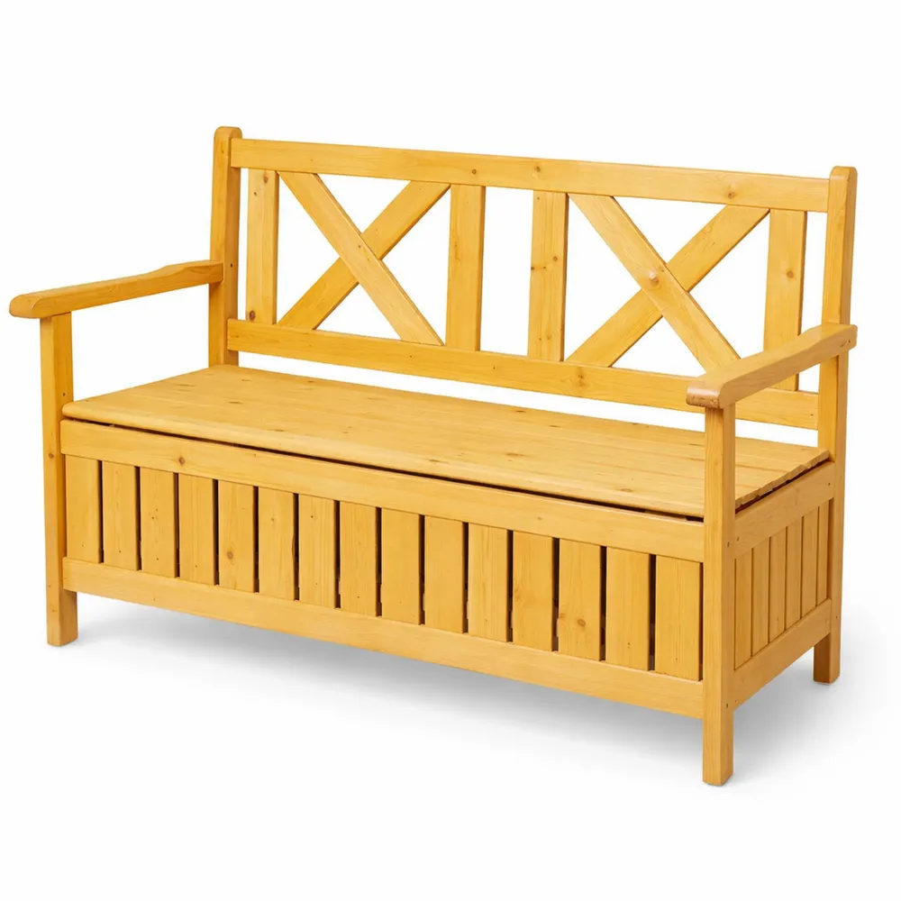 Banc de Jardin avec Rangement en Bois, Deux Places