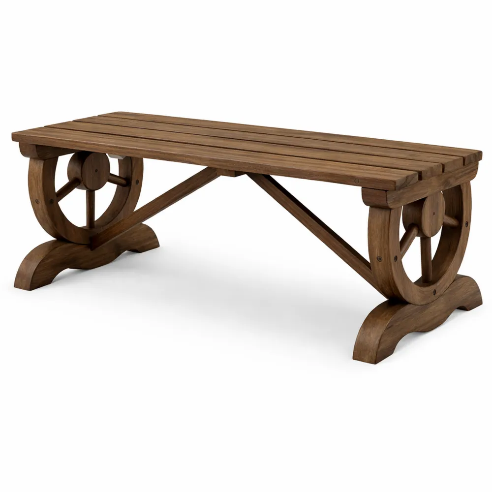 Banc de jardin en bois pour extérieur, 2 places, décoratif et stable