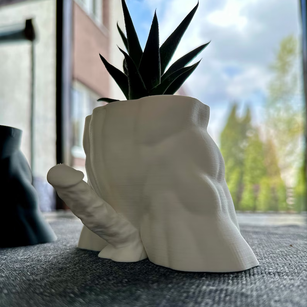 Nude Male Torso Succulent Vase