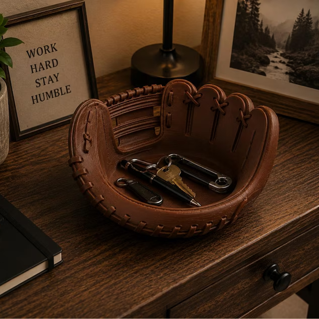 Vintage Baseball Glove Catchall Valet