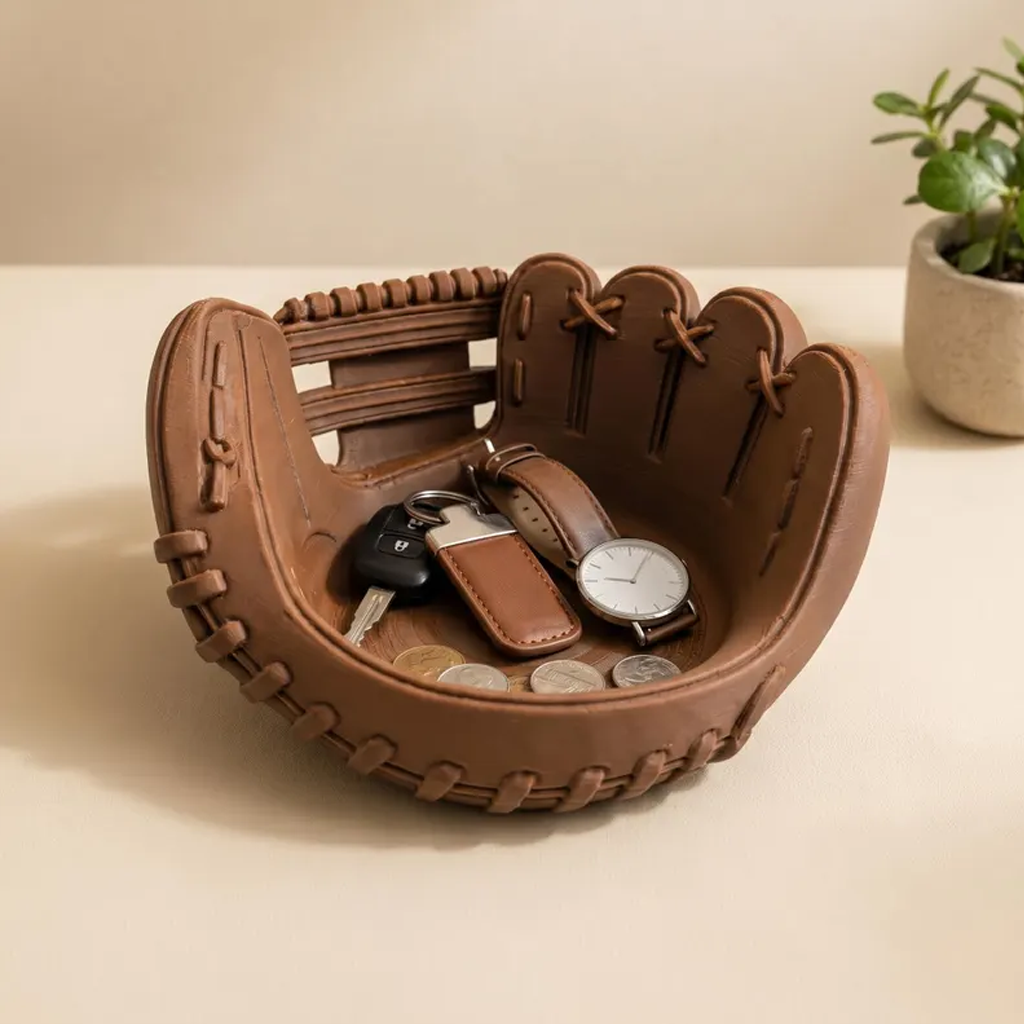 Vintage Baseball Glove Catchall Valet